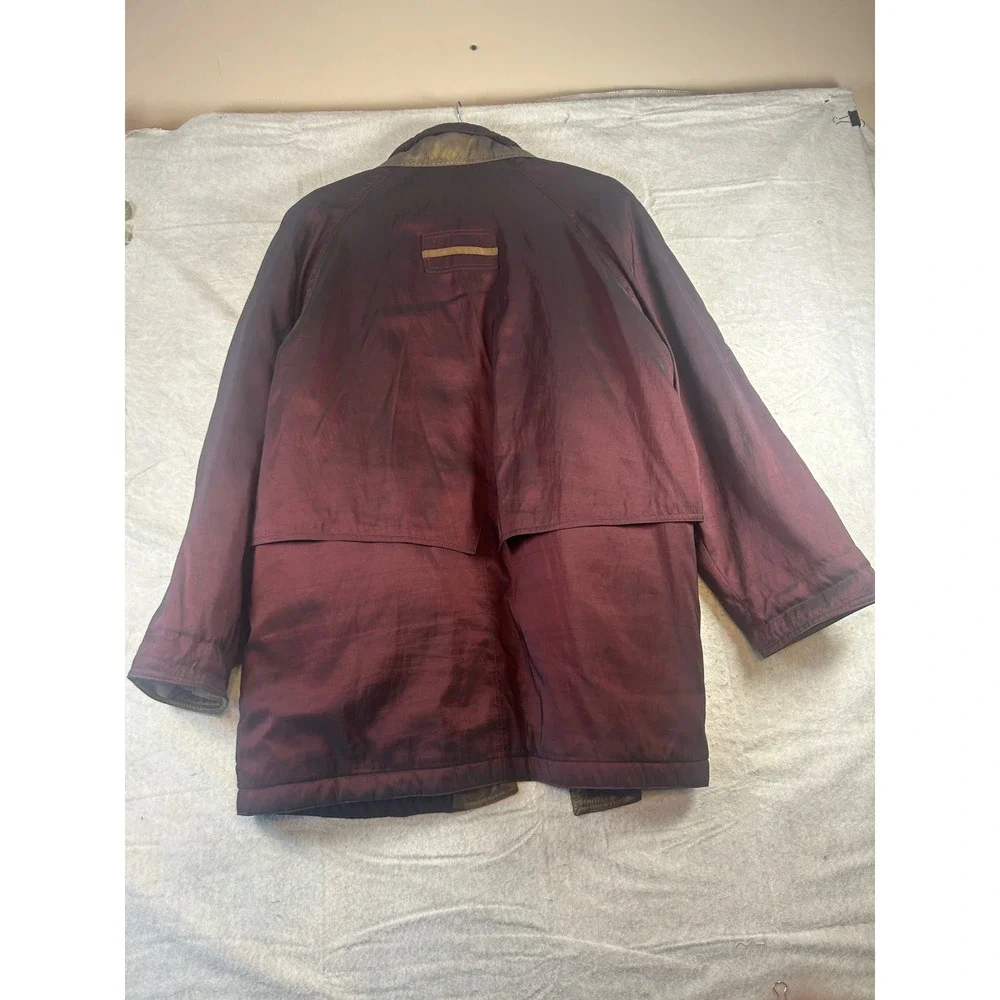 Forecaster of Boston Womens Burgundy Gold Colorblock Trench‎ Coat Jacket - Picture 2 of 9